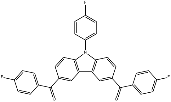 Methanone, 1,1'-[9-(4-fluorophenyl)-9H-carbazole-3,6-diyl]bis[1-(4-fluorophenyl)- Struktur