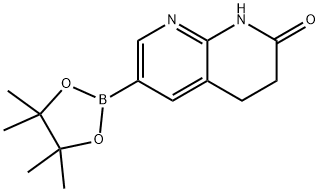 1,8-Naphthyridin-2(1H)-one, 3,4-dihydro-6-(4,4,5,5-tetramethyl-1,3,2-dioxaborolan-2-yl)- Struktur