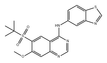 4-Quinazolinamine, N-5-benzothiazolyl-6-[(1,1-dimethylethyl)sulfonyl]-7-methoxy- Struktur