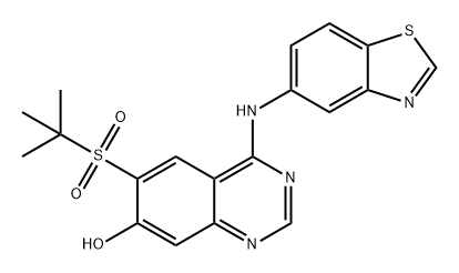 7-Quinazolinol, 4-(5-benzothiazolylamino)-6-[(1,1-dimethylethyl)sulfonyl]- Struktur