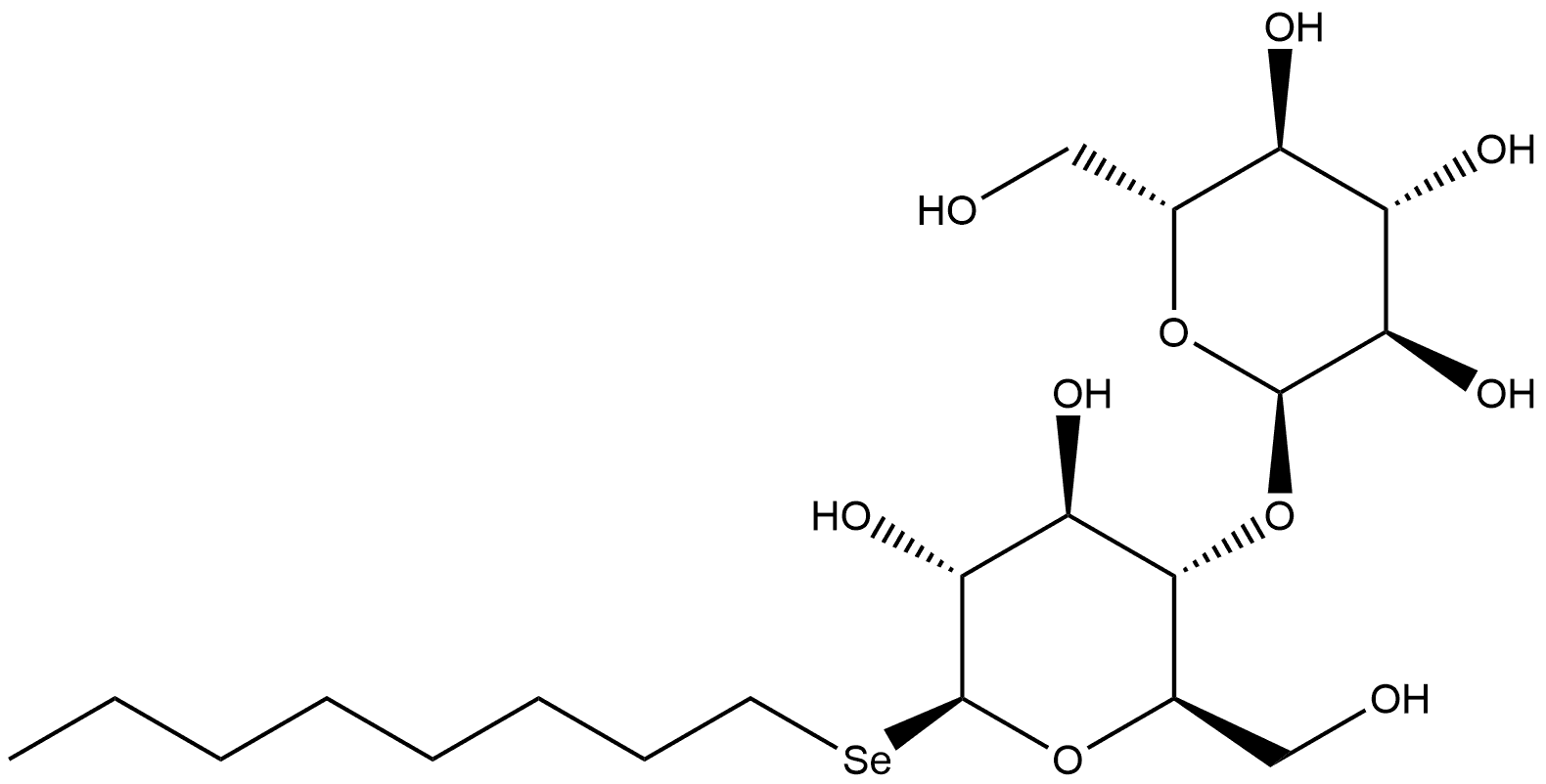 β-D-Glucopyranoside, octyl 4-O-α-D-glucopyranosyl-1-seleno- Struktur