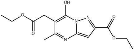 ethyl 6-(2-ethoxy-2-oxoethyl)-7-hydroxy-5-methylpyrazolo[1,5-a]pyrimidine-2-carboxylate Struktur