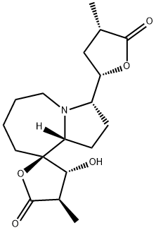 Spiro[furan-2(5H),9'-[9H]pyrrolo[1,2-a]azepin]-5-one, decahydro-3-hydroxy-4-methyl-3'-[(2S,4S)-tetrahydro-4-methyl-5-oxo-2-furanyl]-, (2S,3R,3'S,4R,9'aR)- Struktur