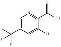 2-Pyridinecarboxylic acid, 3-chloro-5-(1,1-difluoroethyl)- Struktur