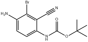 Carbamic acid, N-(4-amino-3-bromo-2-cyanophenyl)-, 1,1-dimethylethyl ester Struktur