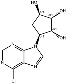 1,2,3-Cyclopentanetriol, 4-(6-chloro-9H-purin-9-yl)-, (1R,2S,3R,4S)-rel- Struktur