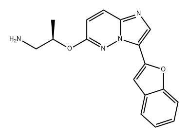 1-Propanamine, 2-[[3-(2-benzofuranyl)imidazo[1,2-b]pyridazin-6-yl]oxy]-, (2R)- Struktur