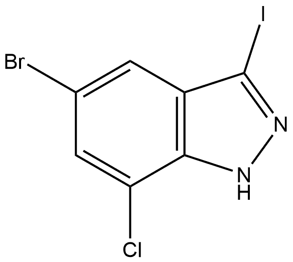 5-bromo-7-chloro-3-iodo-1H-indazole Struktur