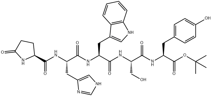 L-Tyrosine, N-[N-[N-[N-(5-oxo-L-prolyl)-L-histidyl]-L-tryptophyl]-L-seryl]-, 1,1-dimethylethyl ester (9CI) Struktur