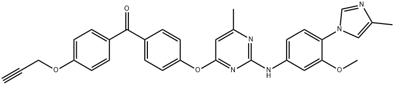 Methanone, [4-[[2-[[3-methoxy-4-(4-methyl-1H-imidazol-1-yl)phenyl]amino]-6-methyl-4-pyrimidinyl]oxy]phenyl][4-(2-propyn-1-yloxy)phenyl]- Struktur