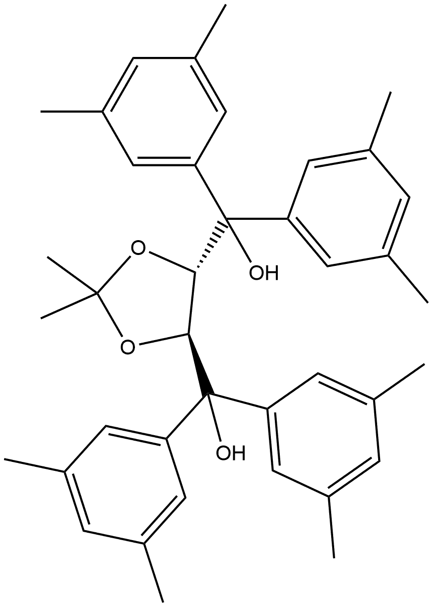 (4S,5S)-2,2-Dimethyl-α,α,α',α'--tetrakis(3,5-dimethylphenyl)
dioxolane-4,5-dimethanol Struktur