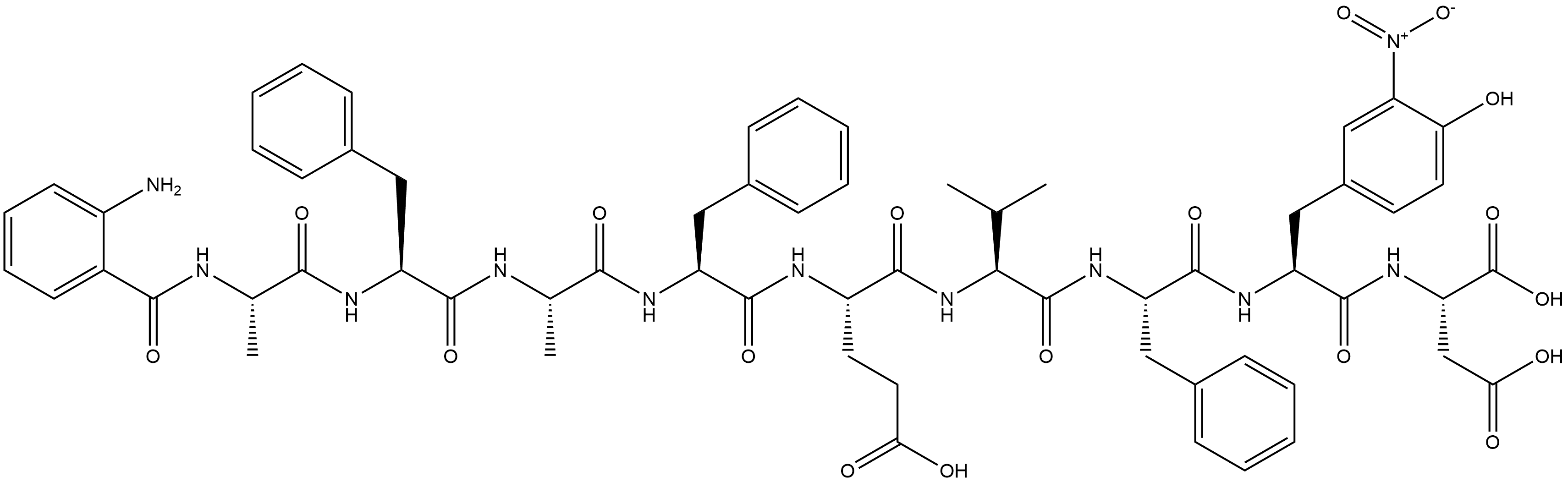 ANTHRANILYL-ALA-PHE-ALA-PHE-GLU-VAL-PHE- NITRO-TYR- Struktur