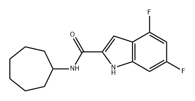 1H-Indole-2-carboxamide, N-cycloheptyl-4,6-difluoro- Struktur