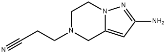 3-(2-amino-6,7-dihydropyrazolo[1,5-a]pyrazin-5(4H)-yl)propanenitrile Struktur