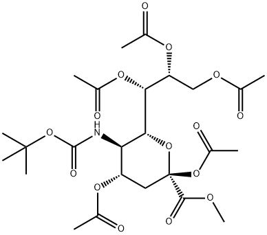 Neuraminic acid, N-[(1,1-dimethylethoxy)carbonyl]-, methyl ester, 2,4,7,8,9-pentaacetate