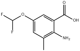 Benzoic acid, 2-amino-5-(difluoromethoxy)-3-methyl- Struktur