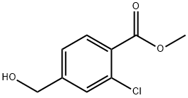 Benzoic acid, 2-chloro-4-(hydroxymethyl)-, methyl ester Struktur