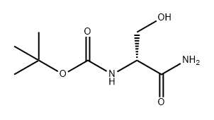 Carbamic acid, N-[(1R)-2-amino-1-(hydroxymethyl)-2-oxoethyl]-, 1,1-dimethylethyl ester Struktur