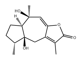 Azuleno[6,5-b]furan-2(4H)-one, 4a,5,6,7,7a,8-hexahydro-4a,8-dihydroxy-3,5,8-trimethyl-, (4aS,5R,7aS,8S)- Struktur