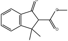 1H-Indene-2-carboxylic acid, 2,3-dihydro-1,1-dimethyl-3-oxo-, methyl ester Struktur