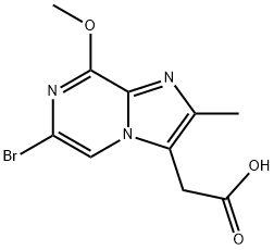 6-bromo-8-methoxy-2-methylimidazo<1,2-a>pyrazine-3-acetic acid Struktur