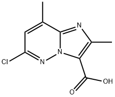 Imidazo[1,2-b]pyridazine-3-carboxylic acid, 6-chloro-2,8-dimethyl- Struktur