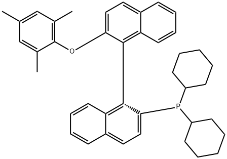 (1R)-Dicyclohexyl(2'-(mesityloxy)-[1,1'-binaphthalen]-2-yl)phosphine Struktur