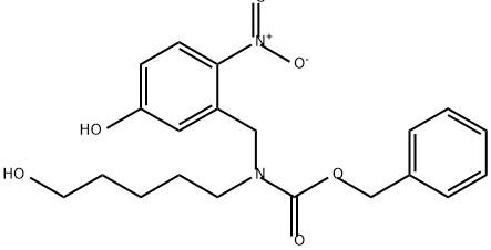 Carbamic acid, N-[(5-hydroxy-2-nitrophenyl)methyl]-N-(5-hydroxypentyl)-, phenylmethyl ester Struktur