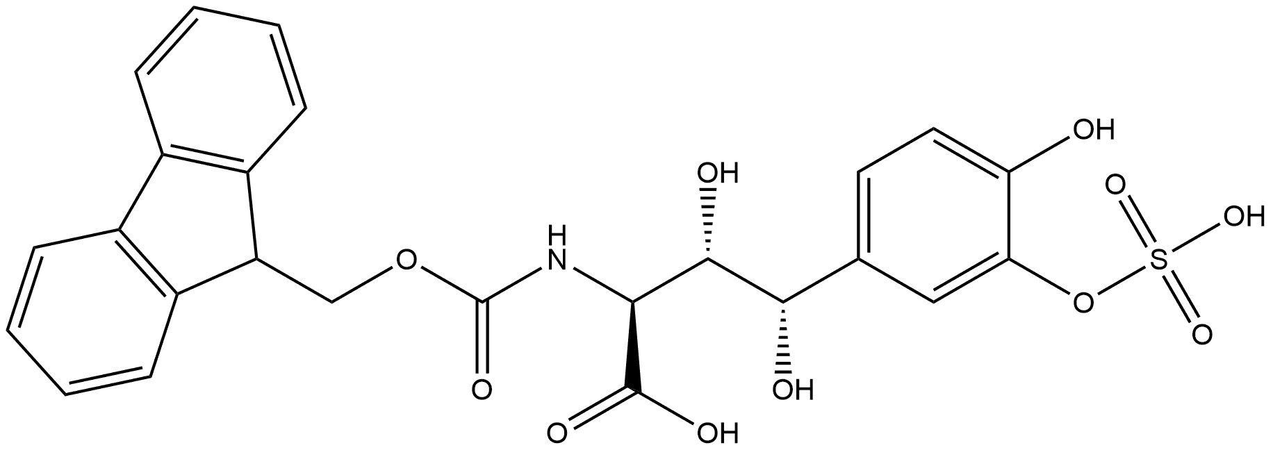 (αS,βS,γS)-α-[[(9H-Fluoren-9-ylmethoxy)carbonyl]amino]-β,γ,4-trihydroxy-3-(sulfooxy)benzenebutanoic acid Struktur