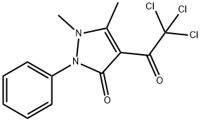 3H-Pyrazol-3-one, 1,2-dihydro-1,5-dimethyl-2-phenyl-4-(2,2,2-trichloroacetyl)- Struktur