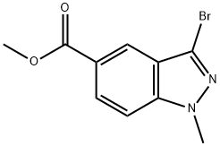 1H-Indazole-5-carboxylic acid, 3-bromo-1-methyl-, methyl ester Struktur