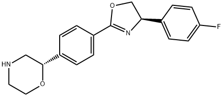 (S)-2-(4-((R)-4-(4-fluorophenyl)-4,5-dihydrooxazol-2-yl)phenyl)morpholine Struktur