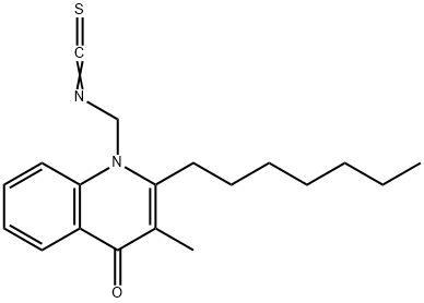 4(1H)-Quinolinone, 2-heptyl-1-(isothiocyanatomethyl)-3-methyl- Struktur