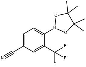 4-(4,4,5,5-tetramethyl-1,3,2-dioxaborolan-2-yl)-3-(t rifluoromethyl)benzonitrile Struktur