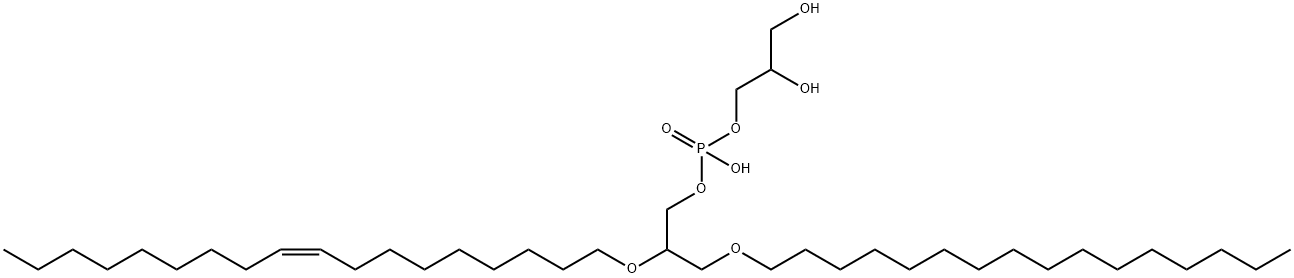 Phosphoric acid, mono(2,3-dihydroxypropyl) mono[3-(hexadecyloxy)-2-[(9Z)-9-octadecen-1-yloxy]propyl] ester Struktur