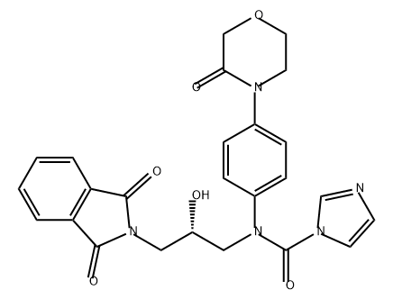 1H-Imidazole-1-carboxamide, N-[(2S)-3-(1,3-dihydro-1,3-dioxo-2H-isoindol-2-yl)-2-hydroxypropyl]-N-[4-(3-oxo-4-morpholinyl)phenyl]- Struktur