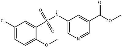 3-Pyridinecarboxylic acid, 5-[[(5-chloro-2-methoxyphenyl)sulfonyl]amino]-, methyl ester Struktur