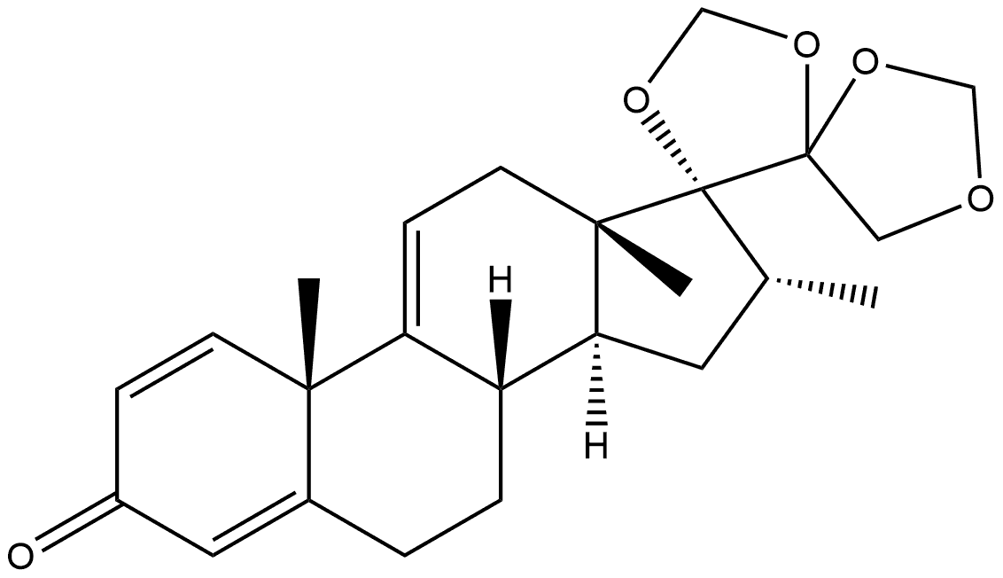 Pregna-1,4,9(11)-trien-3-one, 16-methyl-17,20:20,21-bis[methylenebis(oxy)]-, (16α)- (9CI)