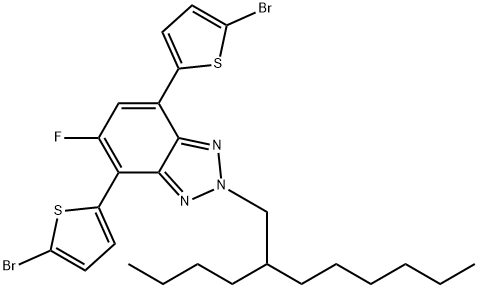 4,7-bis(5-bromothiophen-2-yl)-2-(2-butyloctyl)-5-fluoro-2H-benzo[d][1,2,3]triazole Struktur