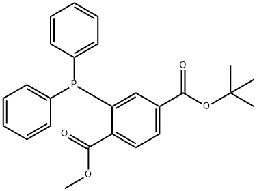 1,4-Benzenedicarboxylic acid, 2-(diphenylphosphino)-, 4-(1,1-dimethylethyl) 1-methyl ester Struktur