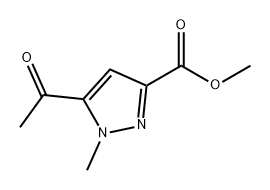 1H-Pyrazole-3-carboxylic acid, 5-acetyl-1-methyl-, methyl ester Struktur