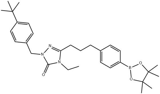 3H-1,2,4-Triazol-3-one, 2-[[4-(1,1-dimethylethyl)phenyl]methyl]-4-ethyl-2,4-dihydro-5-[3-[4-(4,4,5,5-tetramethyl-1,3,2-dioxaborolan-2-yl)phenyl]propyl]- Struktur