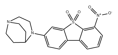 1,4-Diazabicyclo[3.2.2]nonane, 4-(6-nitro-5,5-dioxido-3-dibenzothienyl)- Struktur