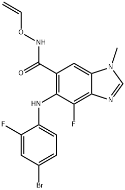 1H-Benzimidazole-6-carboxamide, 5-[(4-bromo-2-fluorophenyl)amino]-N-(ethenyloxy)-4-fluoro-1-methyl- Struktur