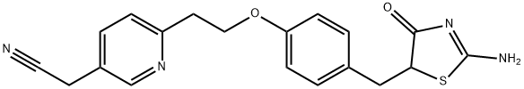 3-Pyridineacetonitrile, 6-[2-[4-[(2-amino-4,5-dihydro-4-oxo-5-thiazolyl)methyl]phenoxy]ethyl]-