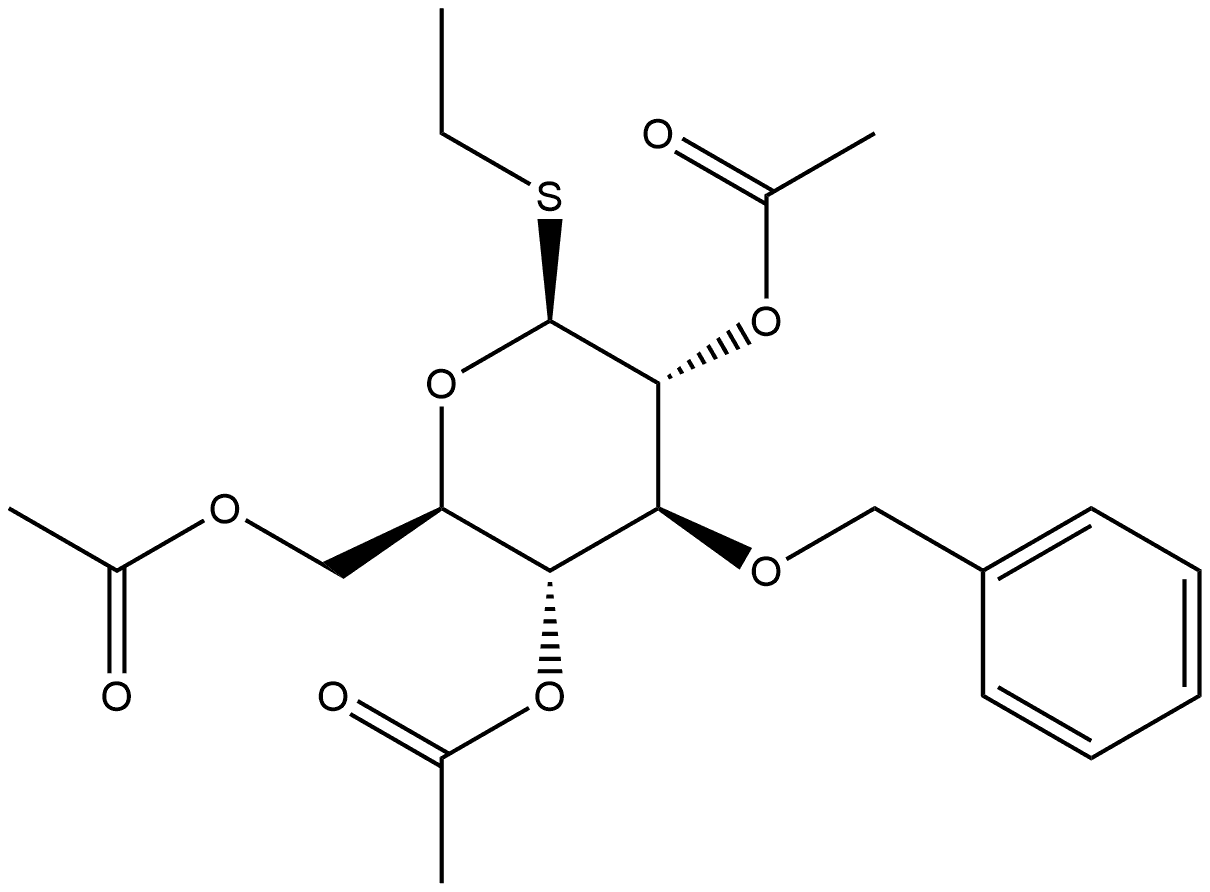 Ethyl 2,4,6-tri-O-acetyl-3-O-benzyl-1-thio-β-D-glucopyranoside Struktur