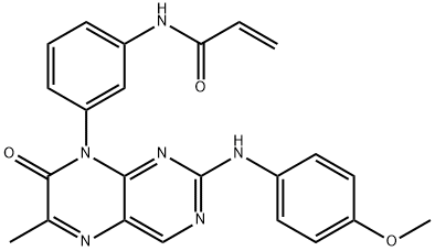 2-Propenamide, N-[3-[2-[(4-methoxyphenyl)amino]-6-methyl-7-oxo-8(7H)-pteridinyl]phenyl]- Struktur