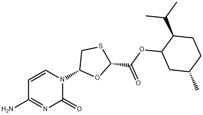 (1S,2R,5S)-5-Methyl-2-(1-methylethyl)cyclohexyl (2R,5S)-5-(4-amino-2-oxo-1(2H)-pyrimidinyl)-1,3-oxathiolane-2-carboxylate Struktur