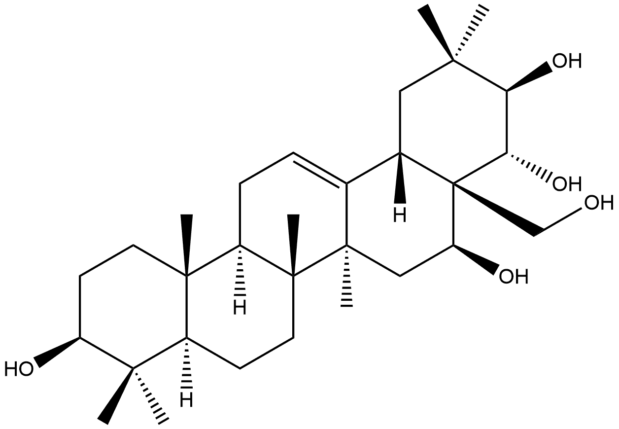 Olean-12-ene-3,16,21,22,28-pentol, (3β,16β,21β,22α)- Struktur