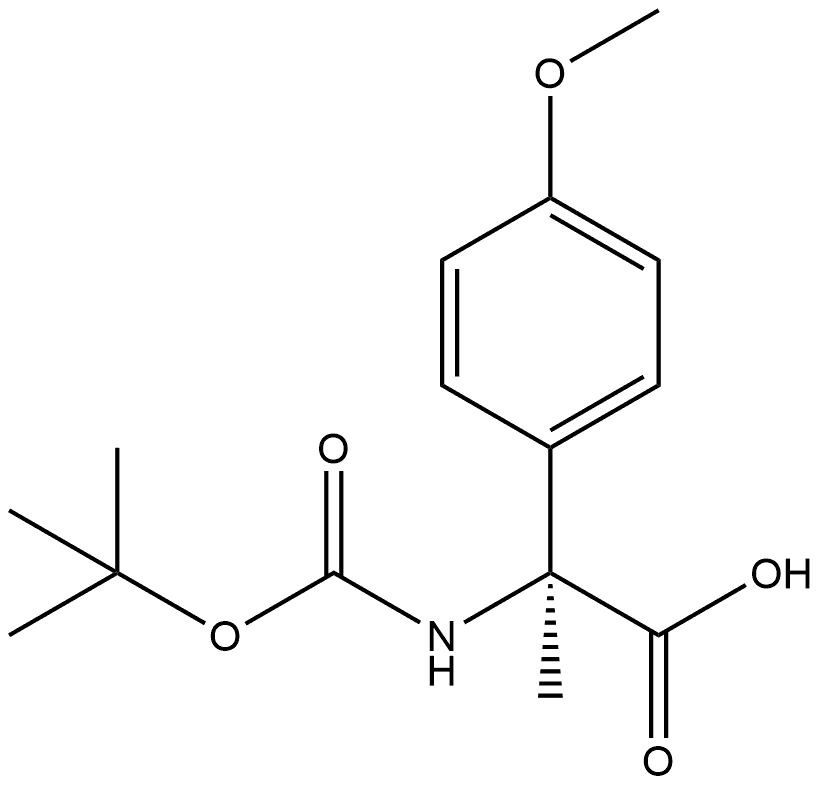 Benzeneaceticacid,α-[[(1,1-dimethylethoxy)carbonyl]amino]-4-methoxy-α-methyl-,(αS)- Struktur